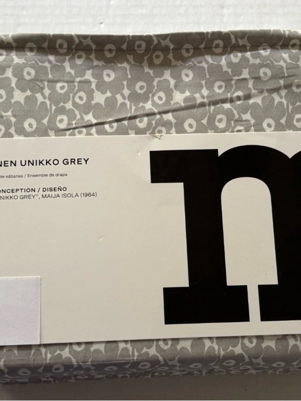 MARIMEKKO NEW Pikkuinen Unikko Gray 100% Cotton 4pc Sheet Set- Size Full